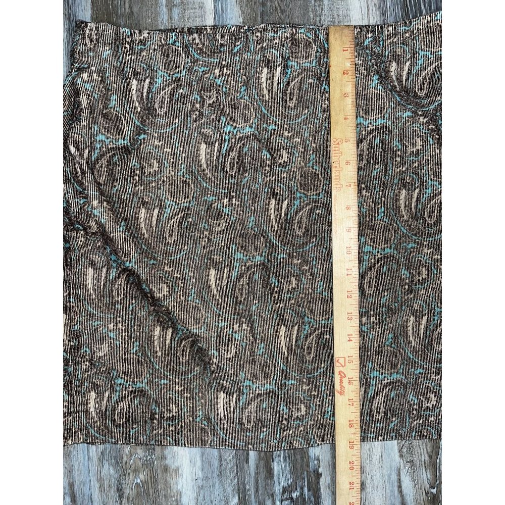 Jones New York Signature Paisley Print Corduroy Skirt Y2K Size 14